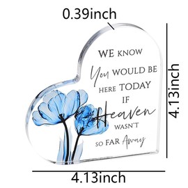 Wedding Memorial Desk Signs for Women Men Decorative Heart Wedding Table Decor for Loved Ones We Know You Would Be Here Today If Heaven Wasn't So Far Away Desk Plaque for Home Office Desk Decor Sign