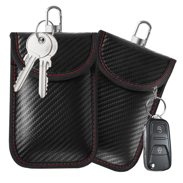 [2-PACK] Faraday Pouch for Car Keys, Car Key Signal Blocker