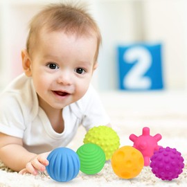 Textured Multi Sensory Ball, Ball Set Toy for Sensory Exploration, Baby Ball Toy for Toddlers Boys & Girls 6 Months and Up, 6 Pcs