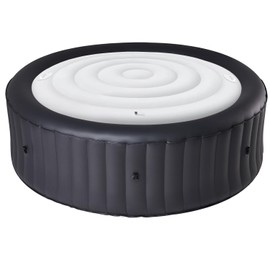 Inflatable Hot Tub Cover Energy Saving Lid for Outdoor Hot Tub,Windproof Rain-Proof Cover Protector for Hot Tubs SaluSpa Coleman Spa (Round-4.7ft-Handle)