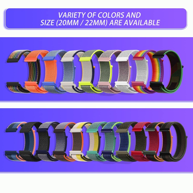 CeiBand Strap for 22 mm, 20 mm, 18 mm, nylon