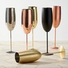 Oak & Steel - 4 Stainless Steel Champagne Flutes with