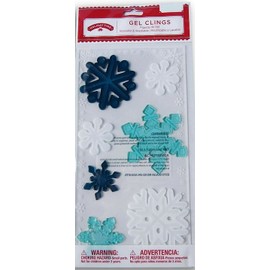 HOLIDAY TIME Christmas Winter Gel Window Clings Snowflakes