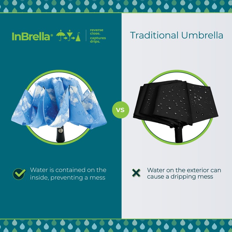 Totes Reverse Close Folding Inbrella with Auto Open Close and