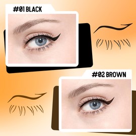 GEMERRY Lower Lash Stamp with Waterproof & Smudge-Proof Ink 2 in 1 Eyeliner Liquid Kit (Black)