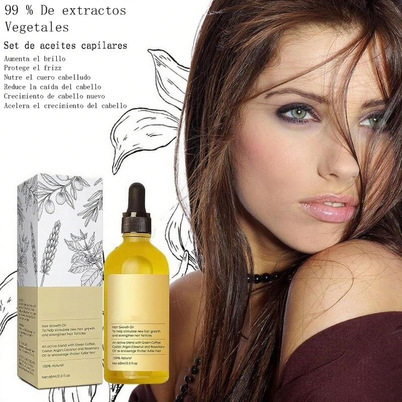 LUHI Aceite Natural Para el Crecimiento del Cabello, Con una