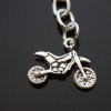 Unbranded Motorcycle Dirt Bike Moto Cross Steel Silver Chrome Keychain