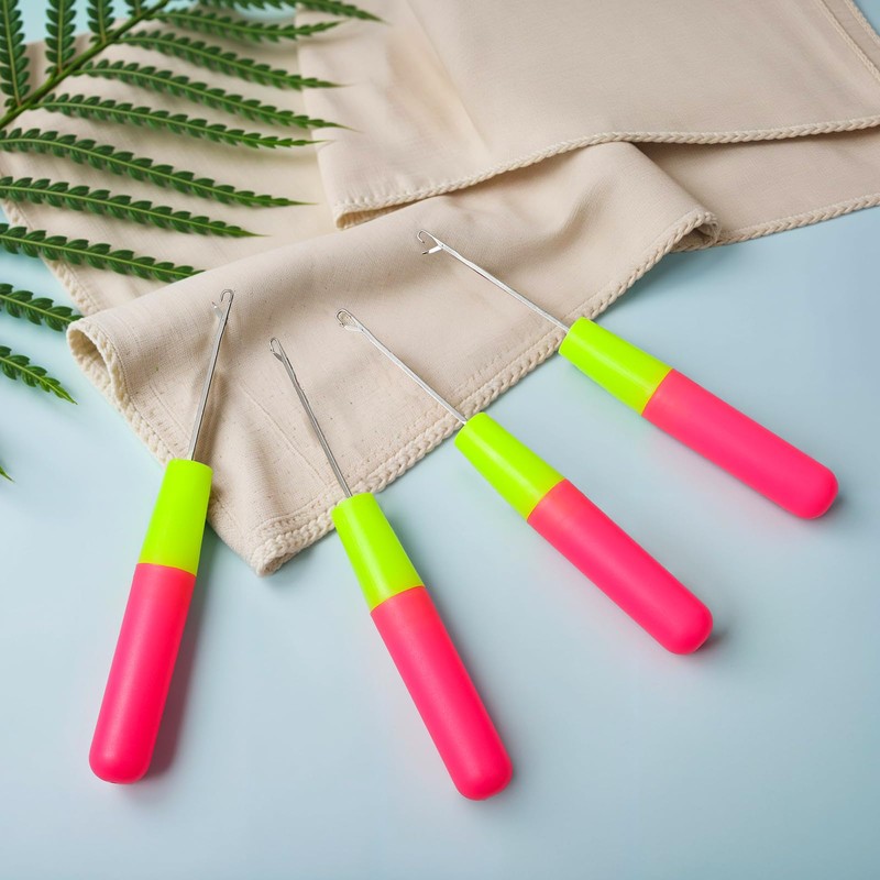 Guduling 4 Pcs Hair Crochet Hook,2 Size Crochet Hook for