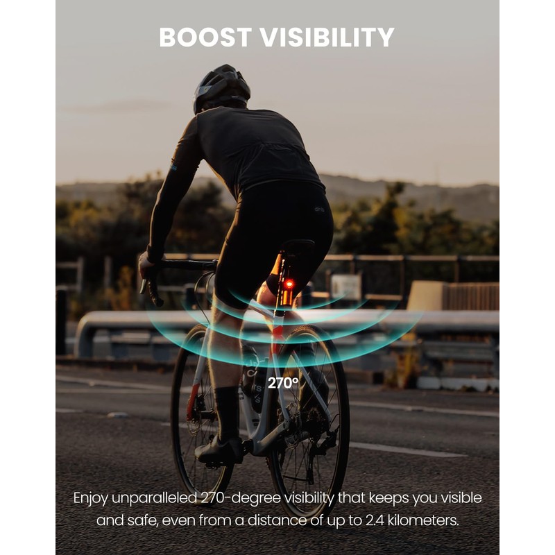 MagicShine SEEMEE R300 Bike Radar Tail Light,270°Wide Angle,Brake Sensor