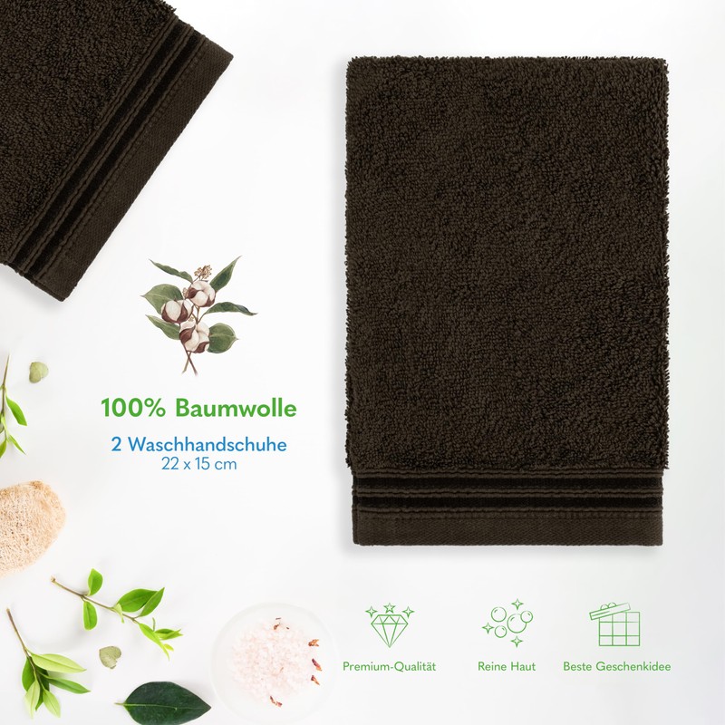 Hammetex Face Cloths Set of 2 15 x 22 cm,