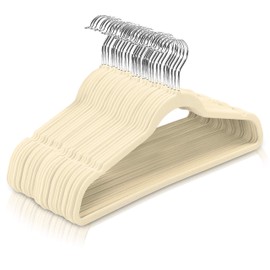 Utopia Home Velvet Hangers 150 Pack - Non-Slip Suit Hangers with 360 Degree Rotatable Hook - for Pants, Coats, Shirts & More (Ivory)