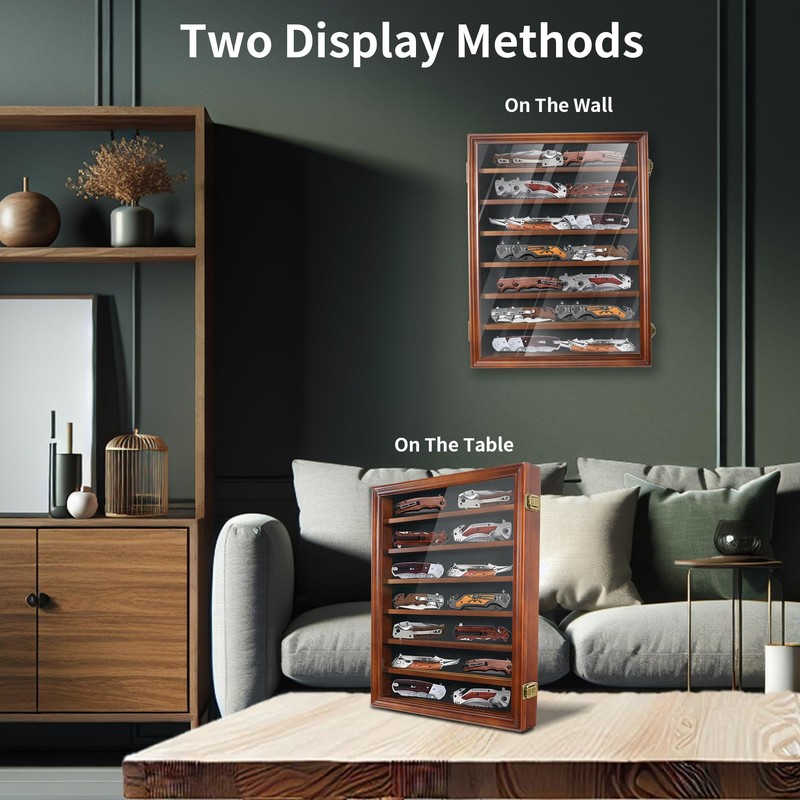 Knife Display Case for Collections, Pocket Knife Display Case with