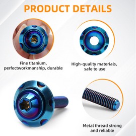 JERBOR Titanium Windshield Screws for Street Glide, Performance Windscreen Bolts Fit for 2024 Road Glide/ST, 121 CVO Road Glide, for Harley Touring FLTRX Road Glide/Special FLTRXS 2014-2024 (Blue)