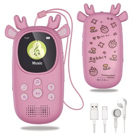 CCHKFEI 32 GB Children's MP3 Player with Bluetooth 5.3, 1.8 Inch Screen, Bluetooth MP3 Player with Headphones & Speaker with FM Radio, Recordings, Pedometer, Stopwatch, Support up to 128G