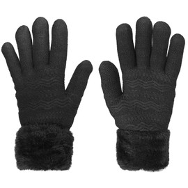 Boutique4Divas KMystic Women's Cold Weather Super Warm Thick Fleece Lined Gloves (Solid Black)