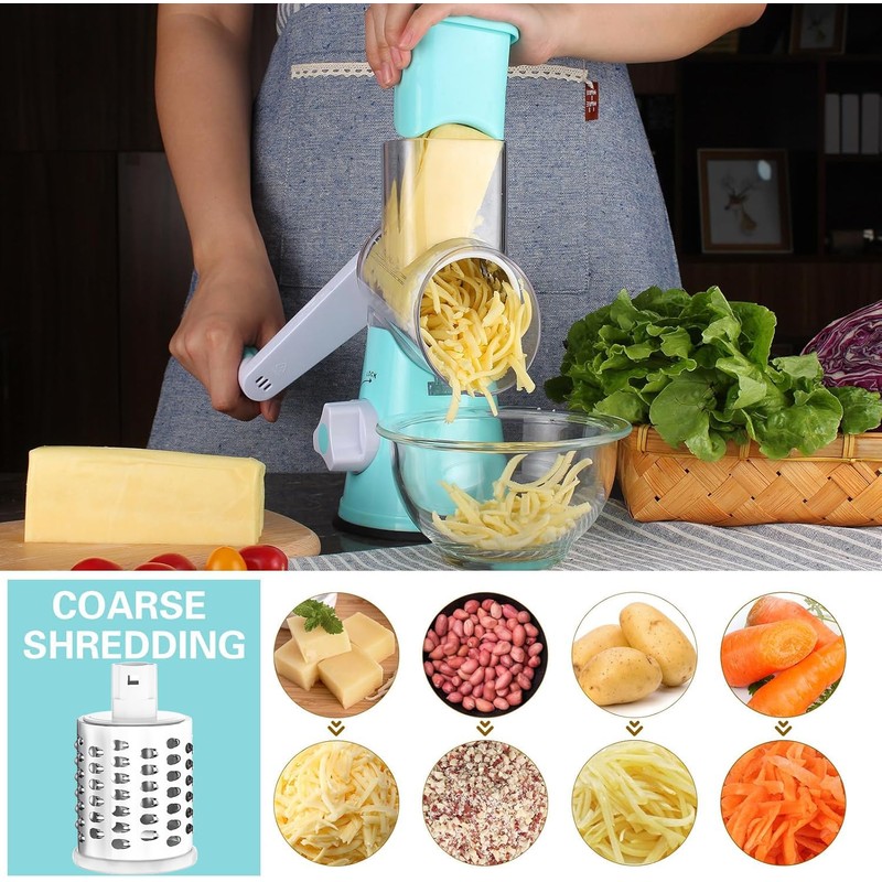 Cambom Rotary Cheese Grater Hand Crank Cheese Shredder for Fresh