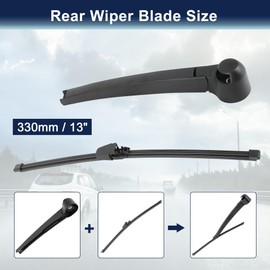 X AUTOHAUX 330mm Vehicle Rear Windscreen Wiper Blade Arm Set - 13inch