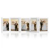 DUENPY 5 Folding 5x7 Picture Frame Horizontal Engineered Wood Accordion