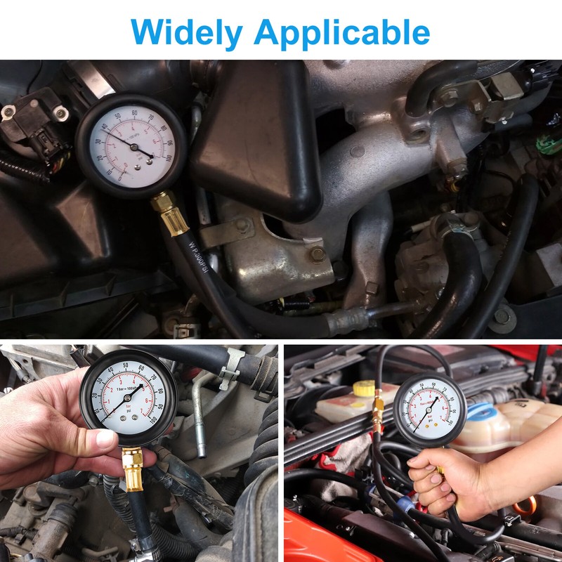 EeeKitOnline Fuel Injection Pressure Tester Injector Pump Gauge Kit with