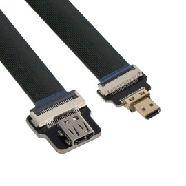 Xiwai CYFPV Micro HDMI macho a Micro HDMI hembra FPC cable plano 1080P para FPV HDTV Multicopter fotografía aérea (10 cm)