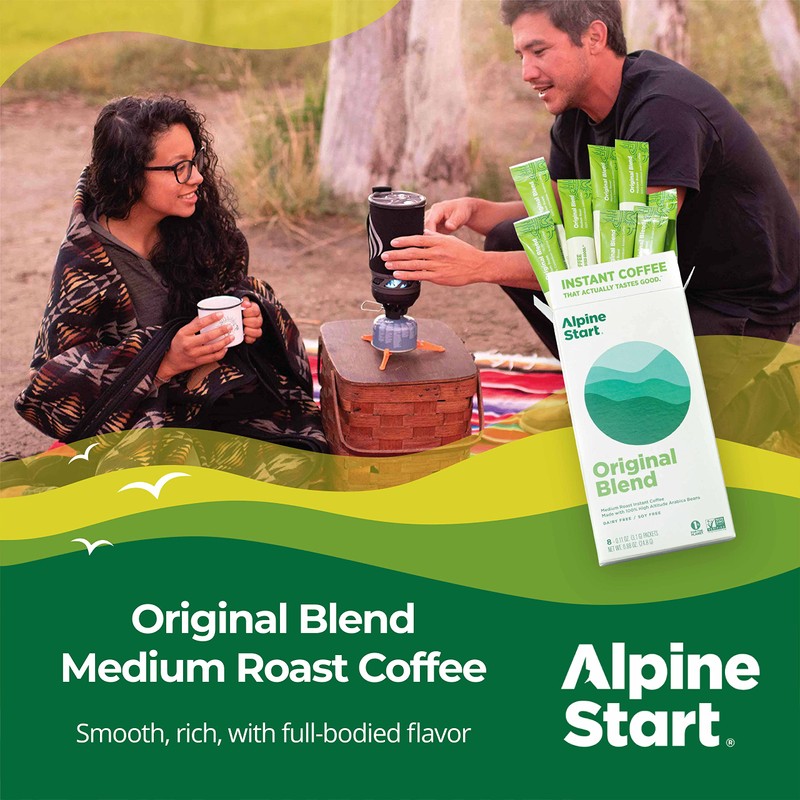 Alpine Start Premium Instant Coffee, Medium Roast Original Blend Arabica