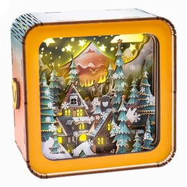 FOZXSVG Wireless Wooden Puzzles 3D LED Night Light, Portable Art Lamp Birthday Gifts, DIY Puzzle Toy, Home Desk Decor Family Game (Unassembled)