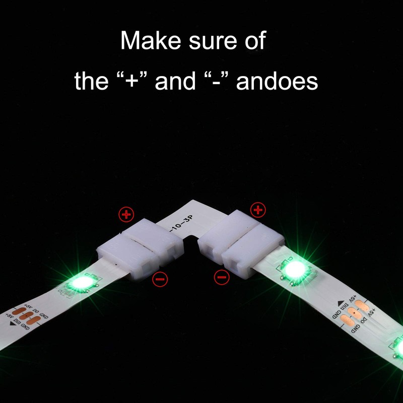 28 Pieces 3 Pin LED Connector LED Strip Solderless Light