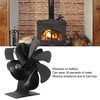 6 Blade Stove Eco Fan Black Self Starting High Temperature