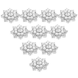 EXCEART 50 piezas de cristal de de nieve con perlas de de imitación para botones, broches, manualidades, joyería, diadema, vestido, clip para el pelo, decoración, color plateado