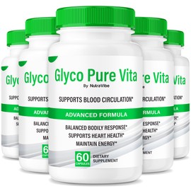 (5 Pack) Glyco Pure Vita – Premium Formula Support with Naturally Derived Ingredients to Help Maintain Energy, Balanced Levels, and a Healthy Circulation— Just 2 Easy-to-Take Pills (300 Capsules)