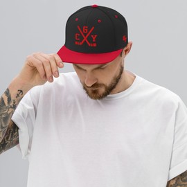 Calgary Hockey Sticks Retro CGY Snapback Hat Baseball Cap Black/Red