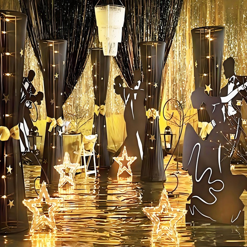 AILEXI 2 Pack 3ft*8ft Party Supplies Foil Fringe Shimmer Curtains,