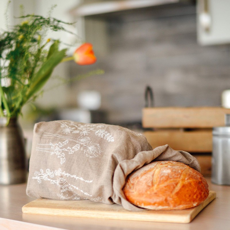 Helen Round Plastic Free, Reusable Natural Linen Bread Bag With