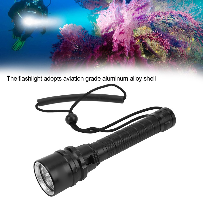 QS‑42 Diving Flashlight Underwater Diving Light 100m Depth Waterproof Torch