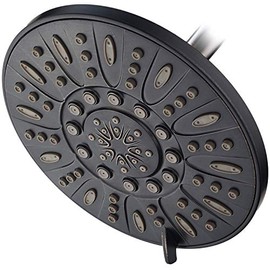 AquaDance OIL RUBBED BRONZE High Pressure 6-Setting 7" Rain Shower Head – Angle Adjustable, Anti-Clog Showerhead Jets, Tool-Free Installation - USA Standard Certified - U.S. Brand