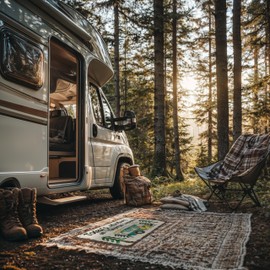 TopXmai Camping Door Mat 17 x 30 - Camper RV Rugs for Inside, Camper Essentials and Decorations,RV Door Mat for Indoor and Outdoor, Camper Accessories, Gifts for Camping Lovers,001-SQDM-ZH -Doormats