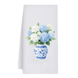 Xiynmeife Blue and White Kitchen Decor - Blue Hydrangea Kitchen Towels Decorative Set, Chinoiserie Decor for Farmhouse Camper Christmas, Housewarming Gifts for New Home Women Hostess Mother's Day
