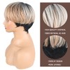 LEOSA Pelucas de Corte Pixie con Flequillo para Mujeres Negras,