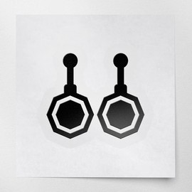 Decal Stickers of Earrings (Black) (Set of 2) Premium Waterproof Vinyl Decal Stickers for Laptop Smartphone Car Dirt Bike Wall Room Mason Jar Bathtub Door Skateboard - BICVER1e37932BLW19Y24