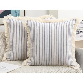 NUYECY Set of 2 Light Blue Boho Throw Pillow Covers 30 x 30,Euro Sham Pillow Covers,Decorative Large Pillow Cover Pillow Case Cushion Cover for Bed Sofa Couch Farmhouse Living Room