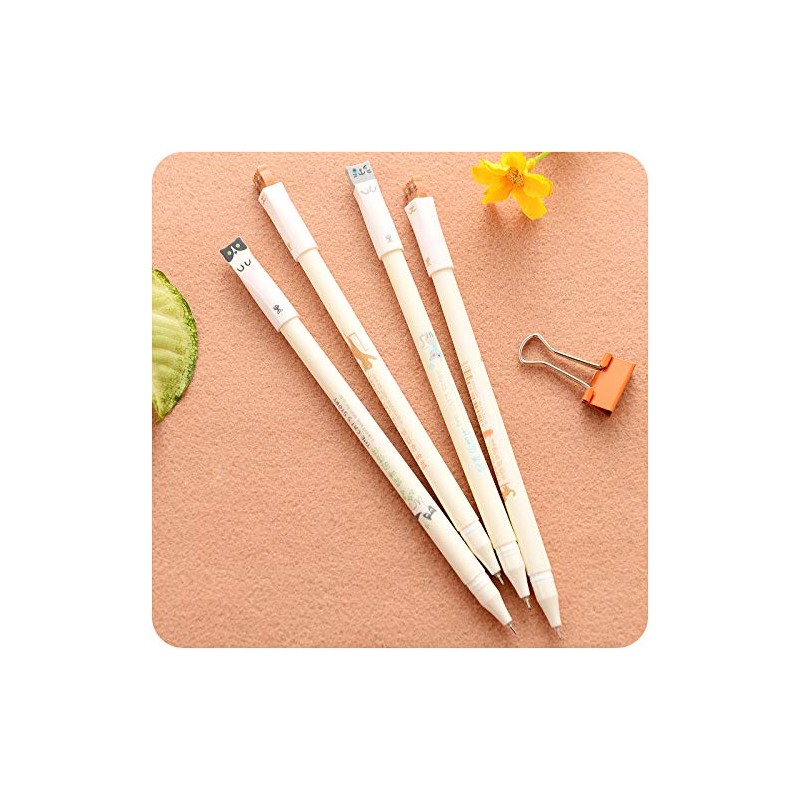 Sencoo 12本パック ブラックゲルインクペン かわいい猫ペン 0.38mm かわいい学生ギフト 学校 賞品 男の子と女の子の誕生日プレゼント