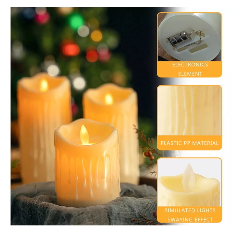 Lecute 24 Velas Led Parpadeantes Amarillas Decoracion Fiesta Boda