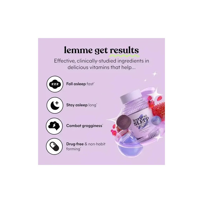 Kardashian Lemme Sleep Melatonina Magnesio Gomitas Sabor Frutos Rojos