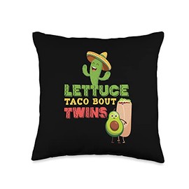 Baby Announcement - Lettuce Taco Bout A Twins Throw Pillow