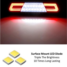 iJDMTOY Black-Out Smoked Lens C-Shape Ring Full LED High Mount Third Brake/Clearance Light Assembly Compatible With Ford 2009-2014 F150 (Excluding Raptor)