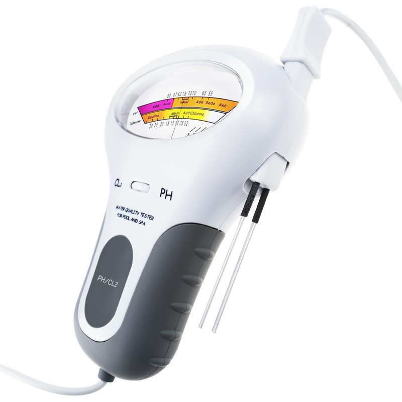 Dual-Function Water Tester: pH & Chlorine (CL2) Meter for Pools,