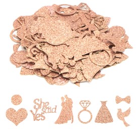 Wedding Confetti,15g Rose Gold She Said Yes Confetti Glitter Throwing Dinner Table Confetti Scatter Wedding Table Decoration for Bridal Shower Engagement Valentine's Day Party Decor Y7HLZX