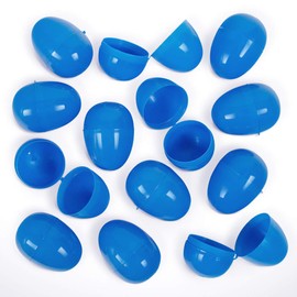 American Carnival Mart 100 Pack of Blue Bulk Hinged Easter Eggs in Poly Bag Fillable for Easter Egg Hunt and Tossing Gifts 2-1/3"