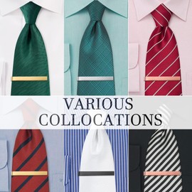 HAWSON 2 inch Tie Clips for Men-Skinny Tie Bar Tie Set for Wedding Anniversary Business and Best Gift for Dad Husband Brother, metal, not-applicable