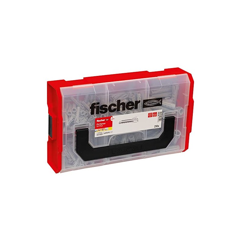 fischer FixTainer SX-Plus Dowel Box, Dowel Set with 210 Dowels